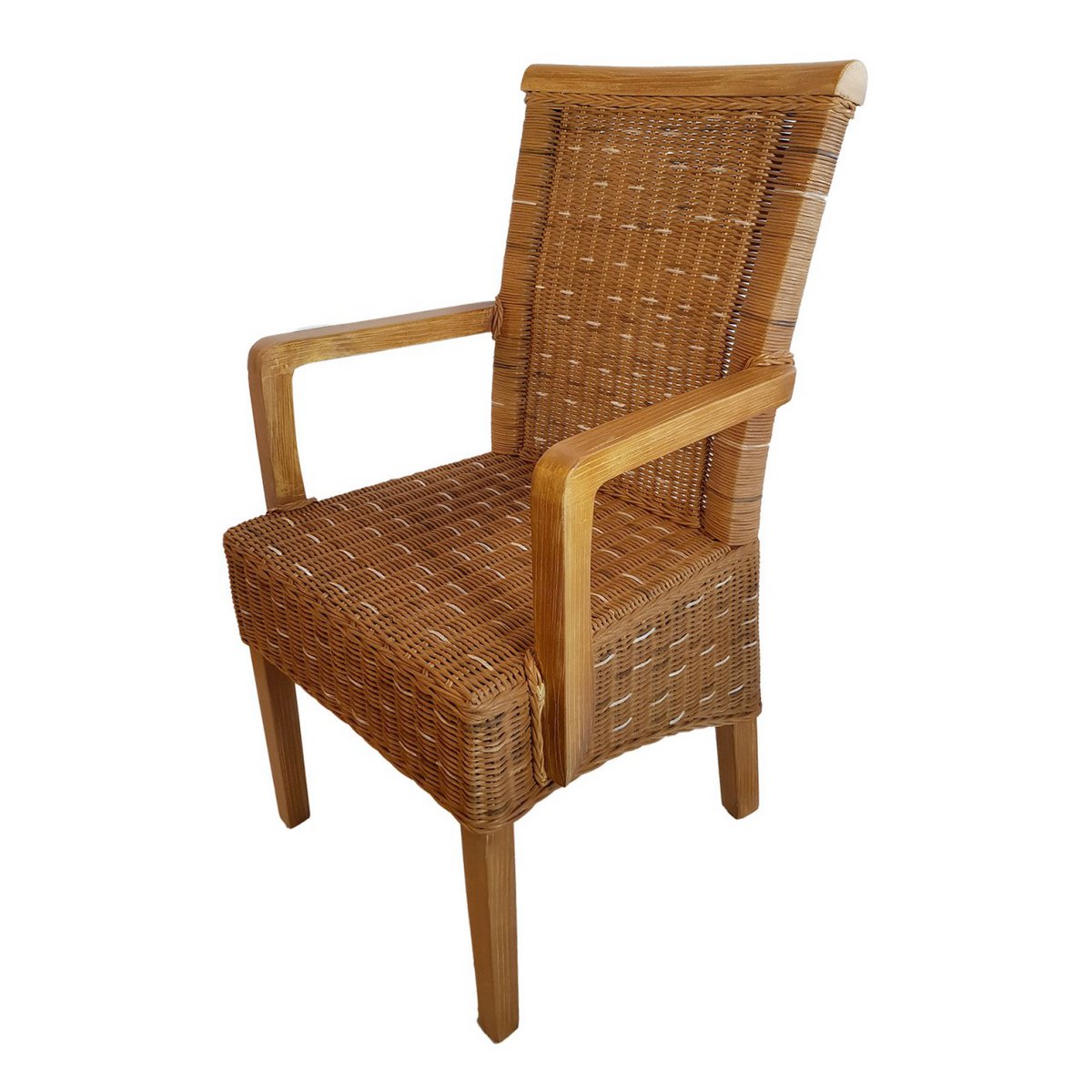 Eetstoel met armleuningen Rattan stoel Cappuccino Perth Basket stoel Rattan fauteuil duurzaam