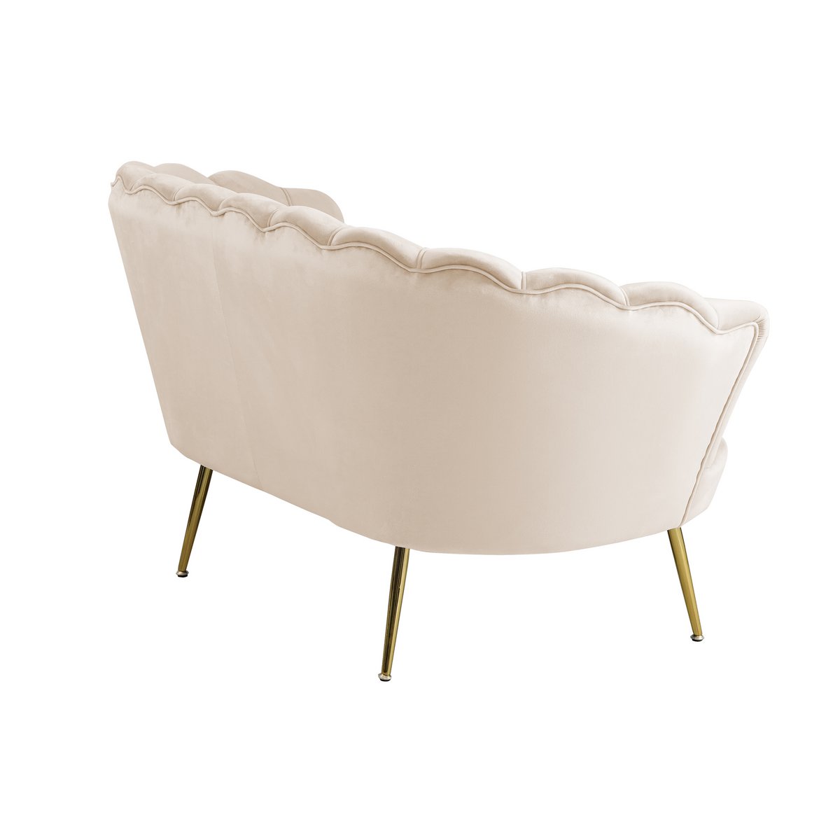 Beige fluwelen zitbank