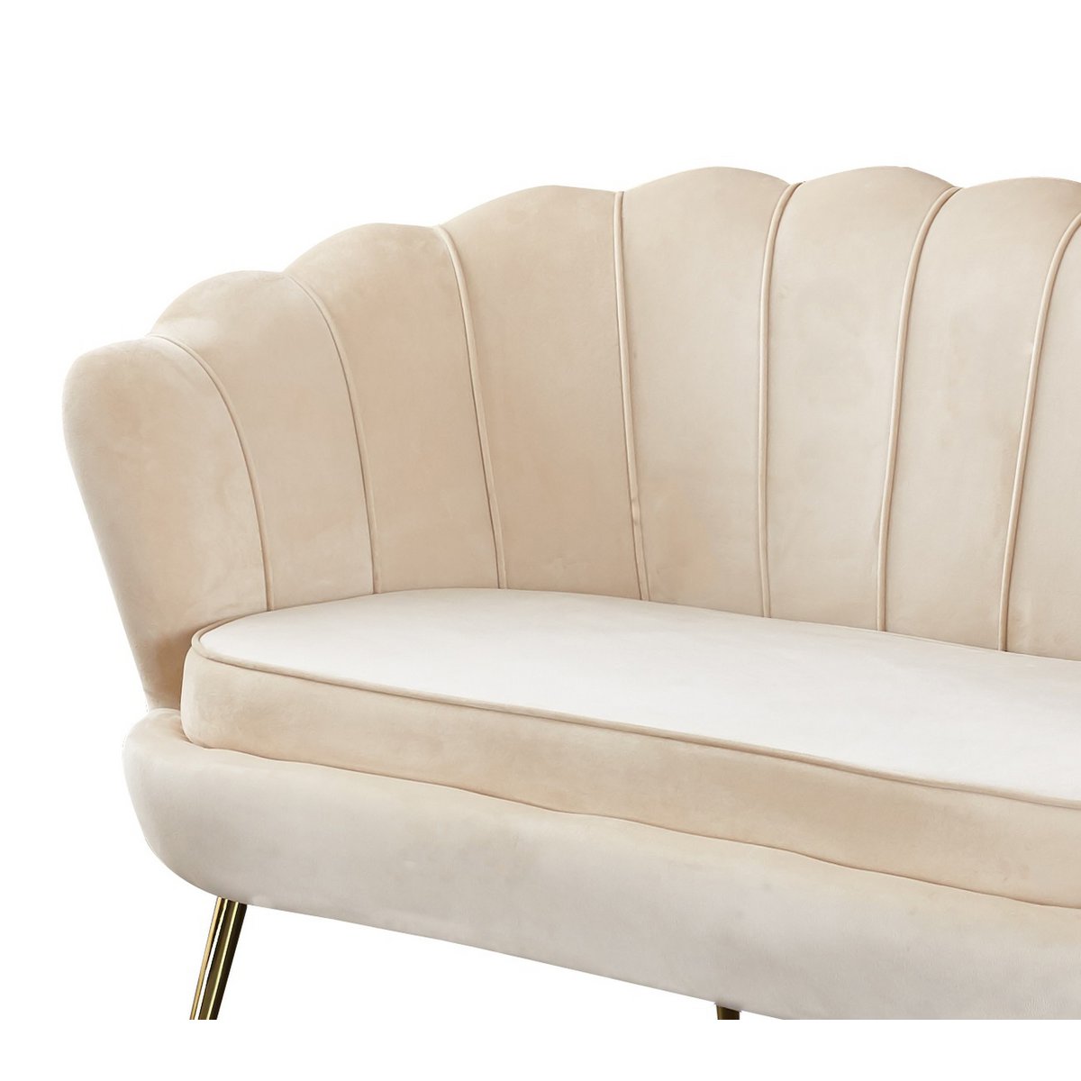 Beige fluwelen zitbank
