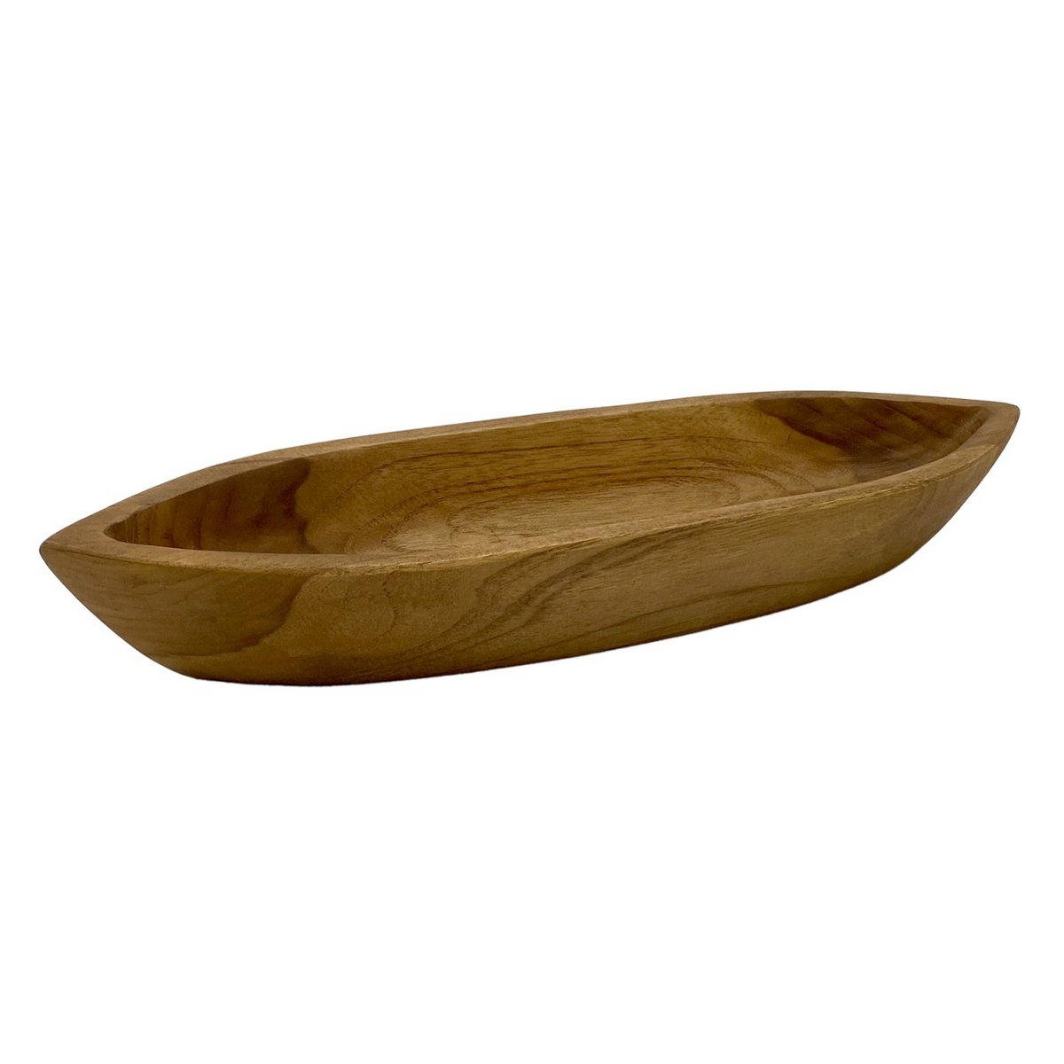 Teakhouten schaal 45x13cm bootvormig Uniek natuurproduct gemaakt van massief teakhout