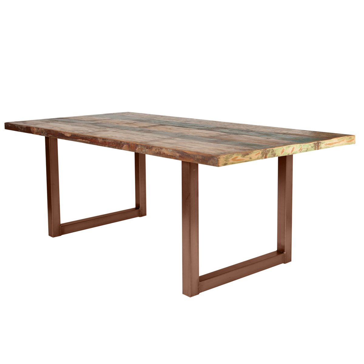 Tafel 160x85 cm, kleurrijk hergebruikt hout