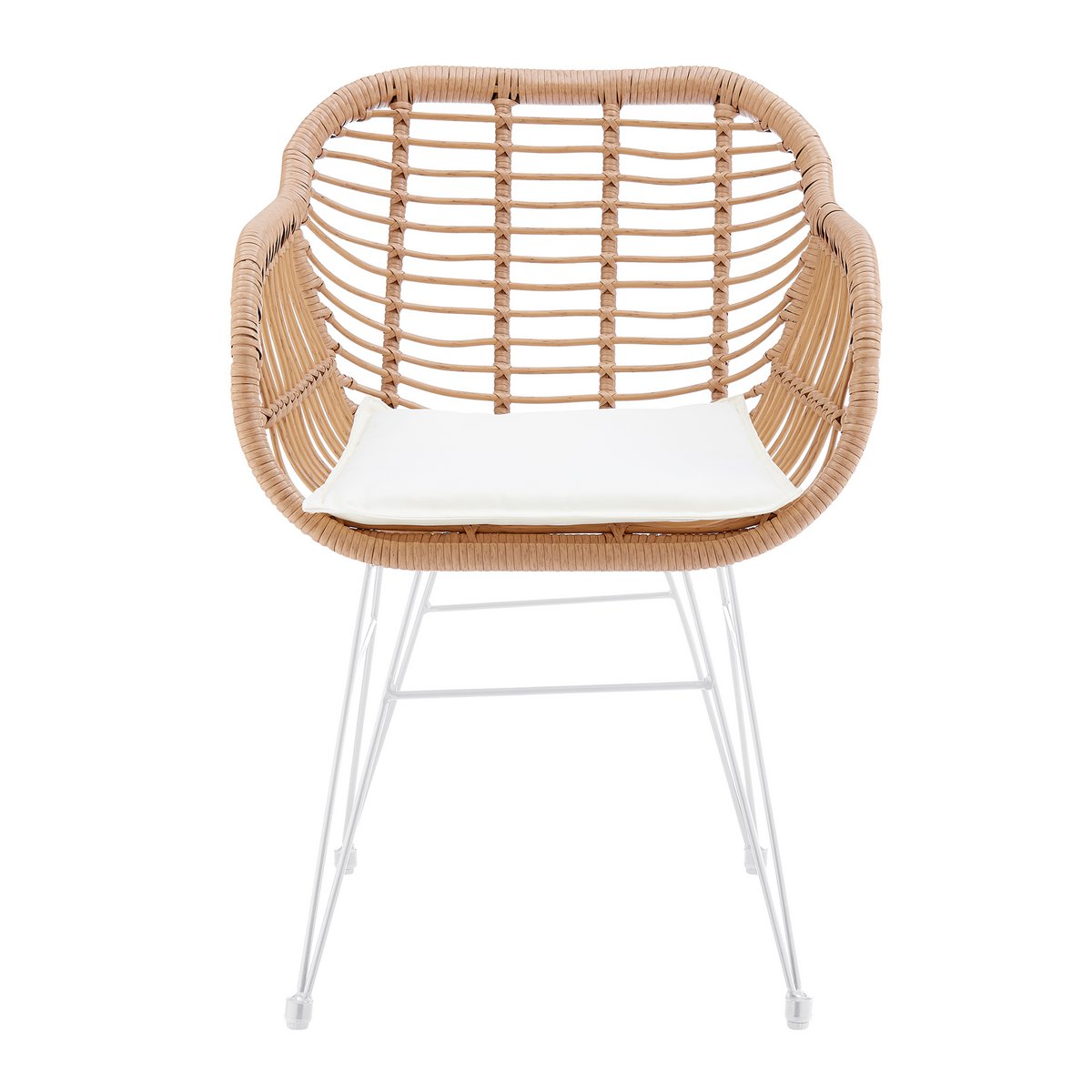Set van 2 fauteuils in rotan look, naturel