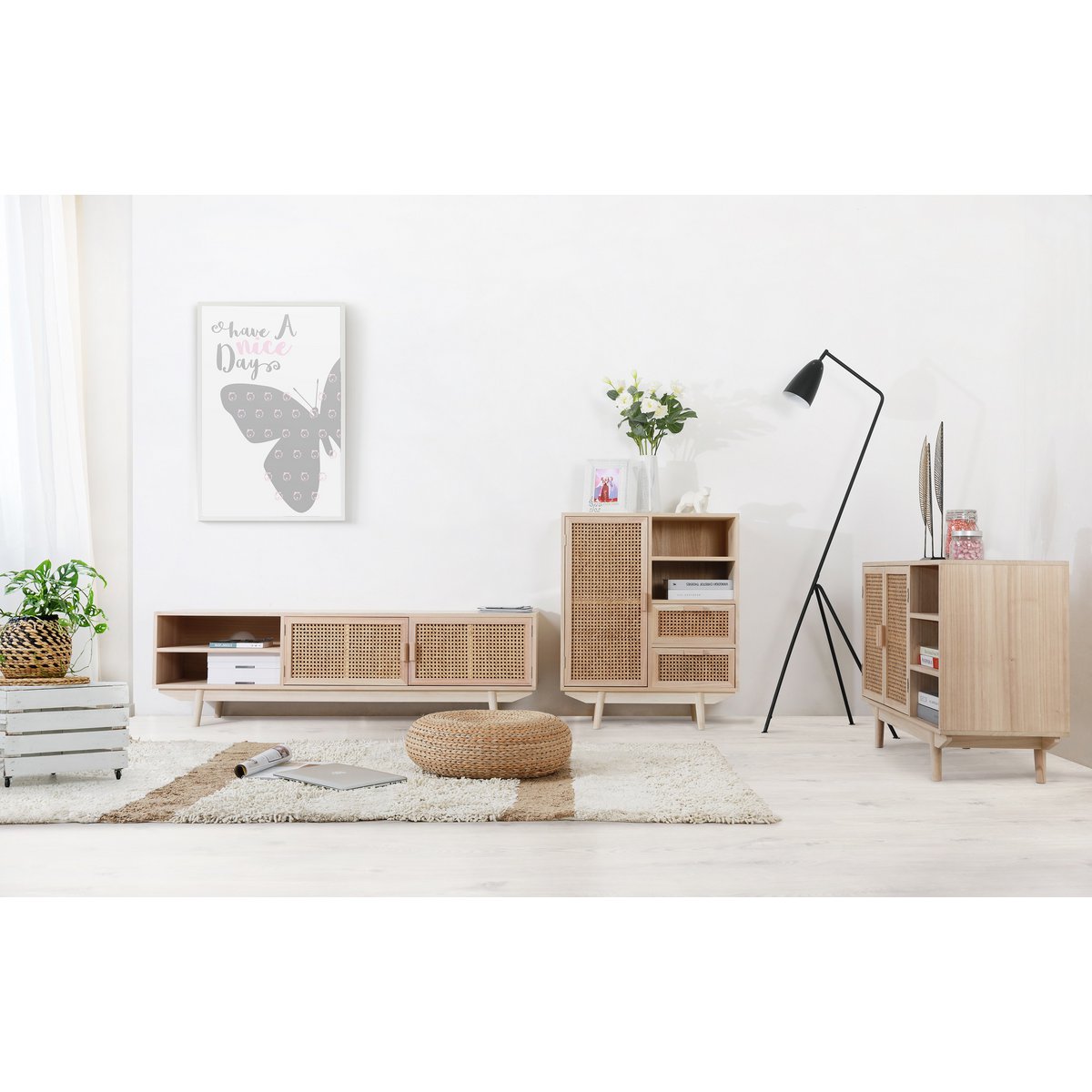 Dressoir 70x36 cm rotan geweven