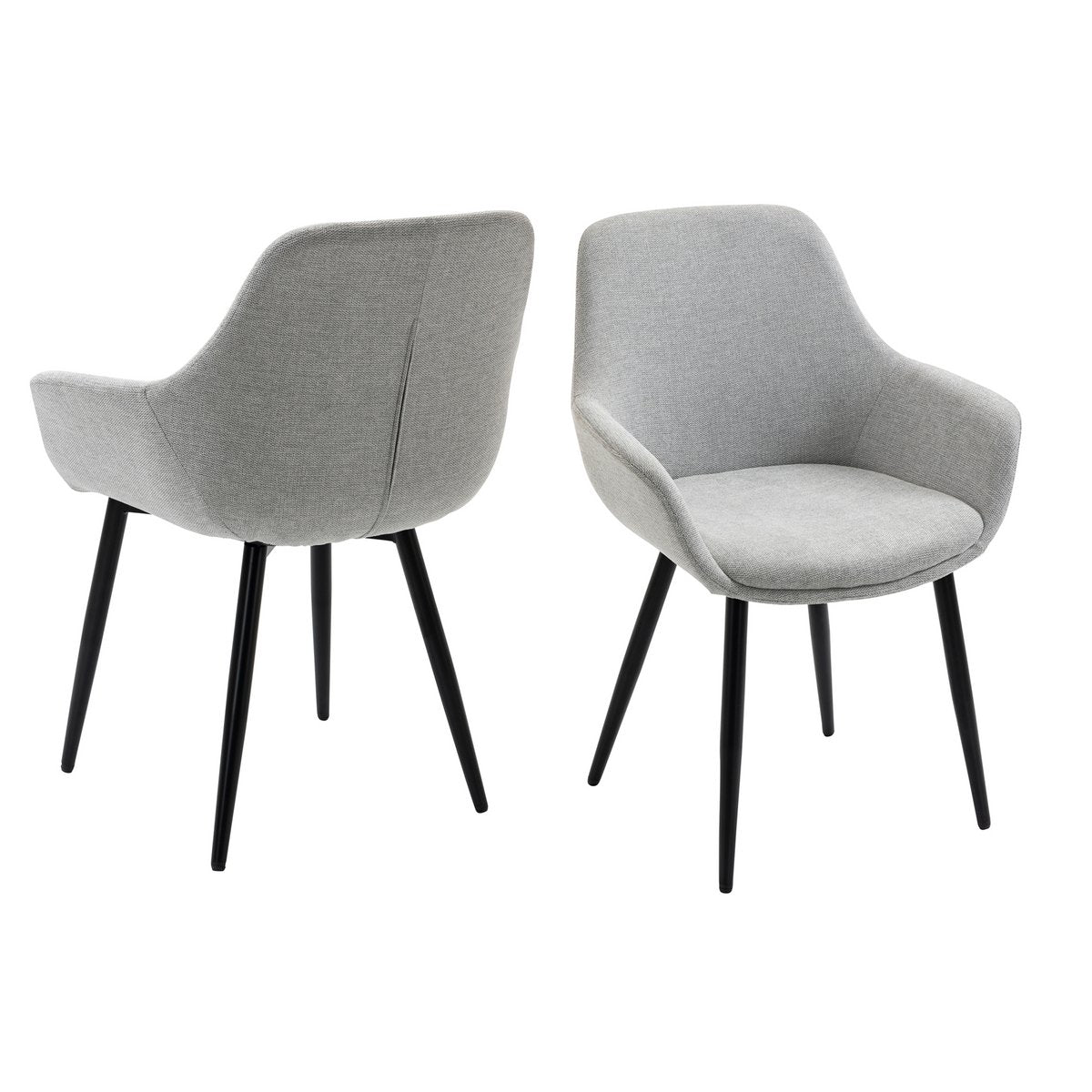 Set van 2 fauteuils lichtgrijs