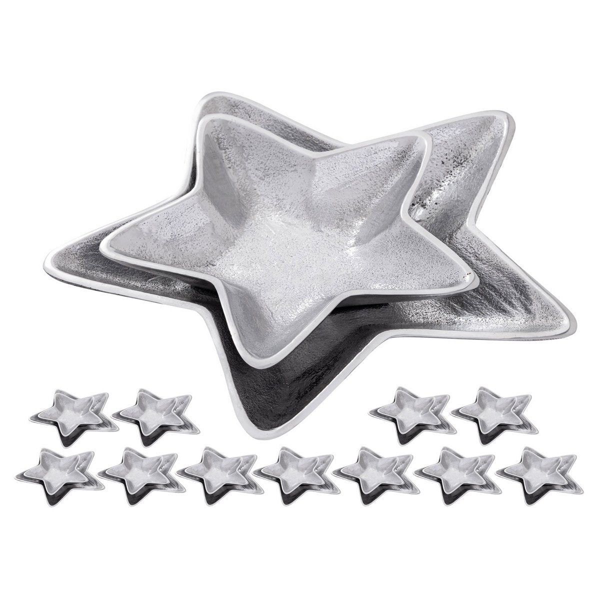 Deco Shell Star 12x 2er Set Master Box Starlight Gold of Silver Christmas Decoration aluminium