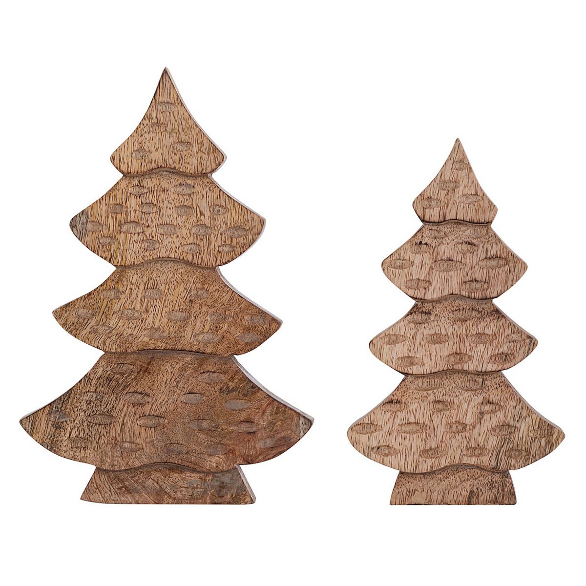 Decof Figuur Tree 2er Set houten figuur H23/20 cm hoofddoos 16-delige kerstdecoratie mango hout
