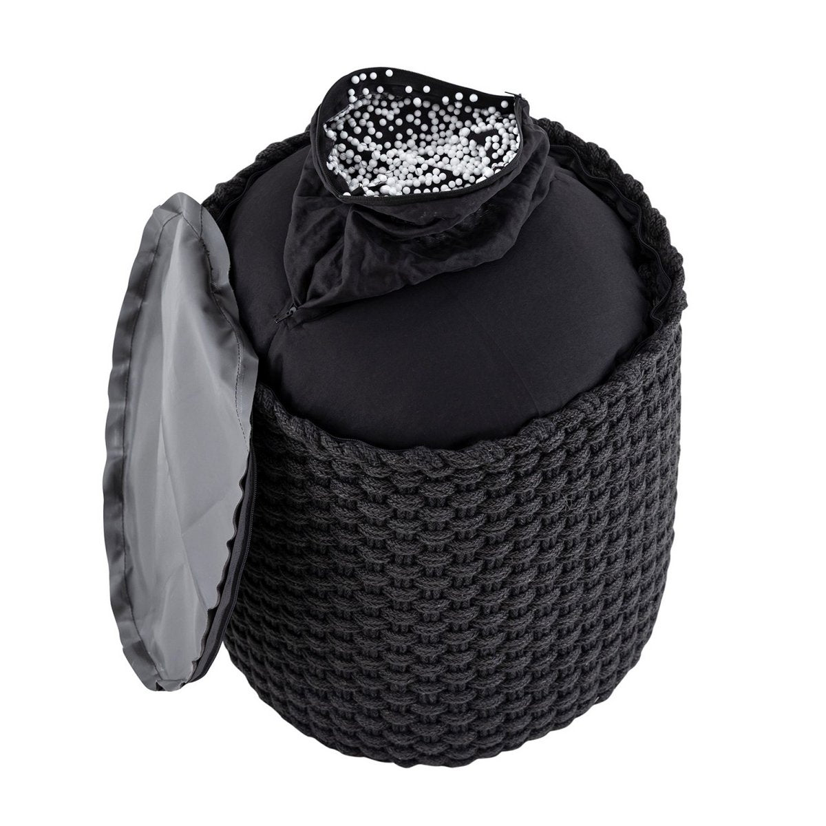 Krukken merino pouf outdoor Ø40 h45 cm stoel pouf kan worden vervuld