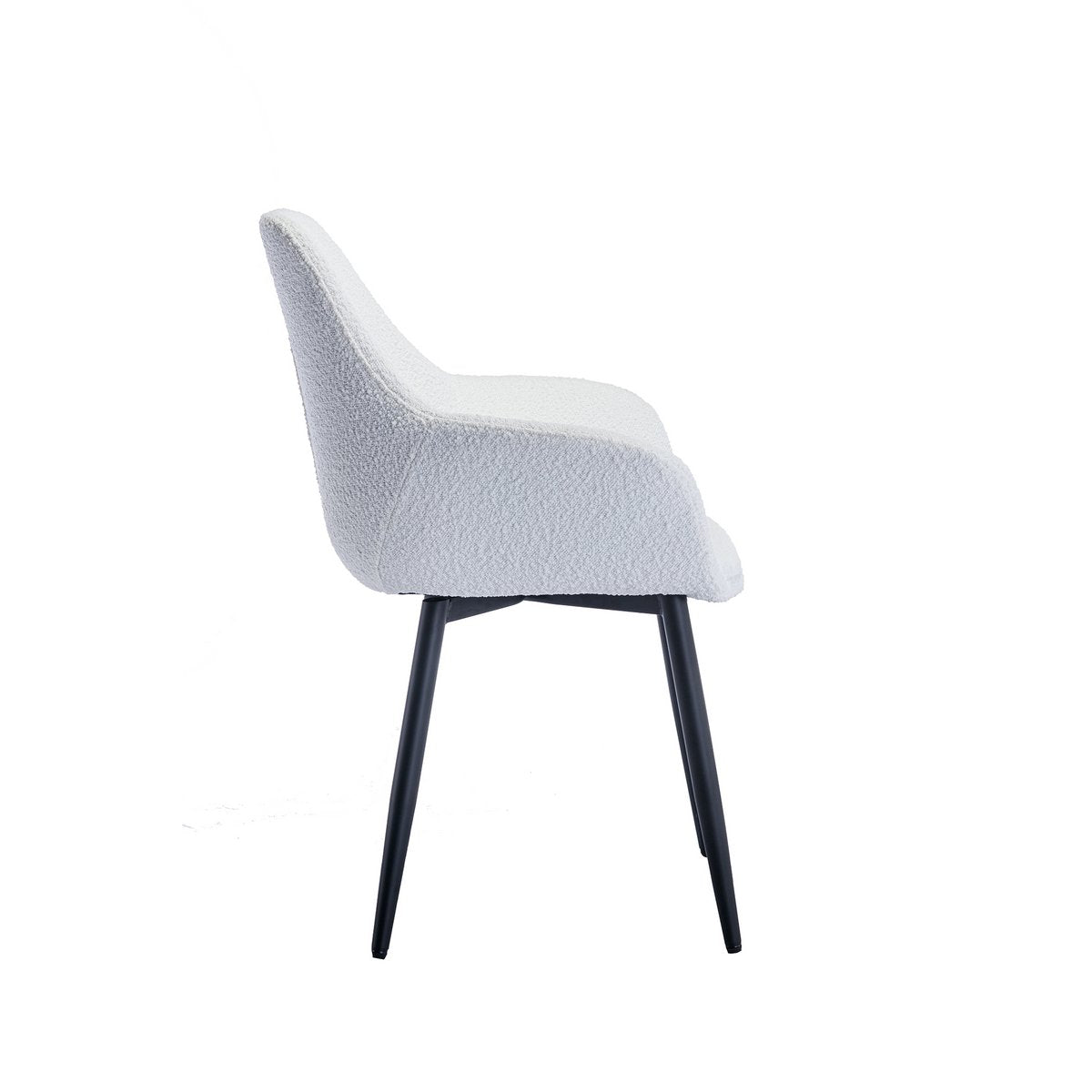 Fauteuil Bouclé stof wit set van 2