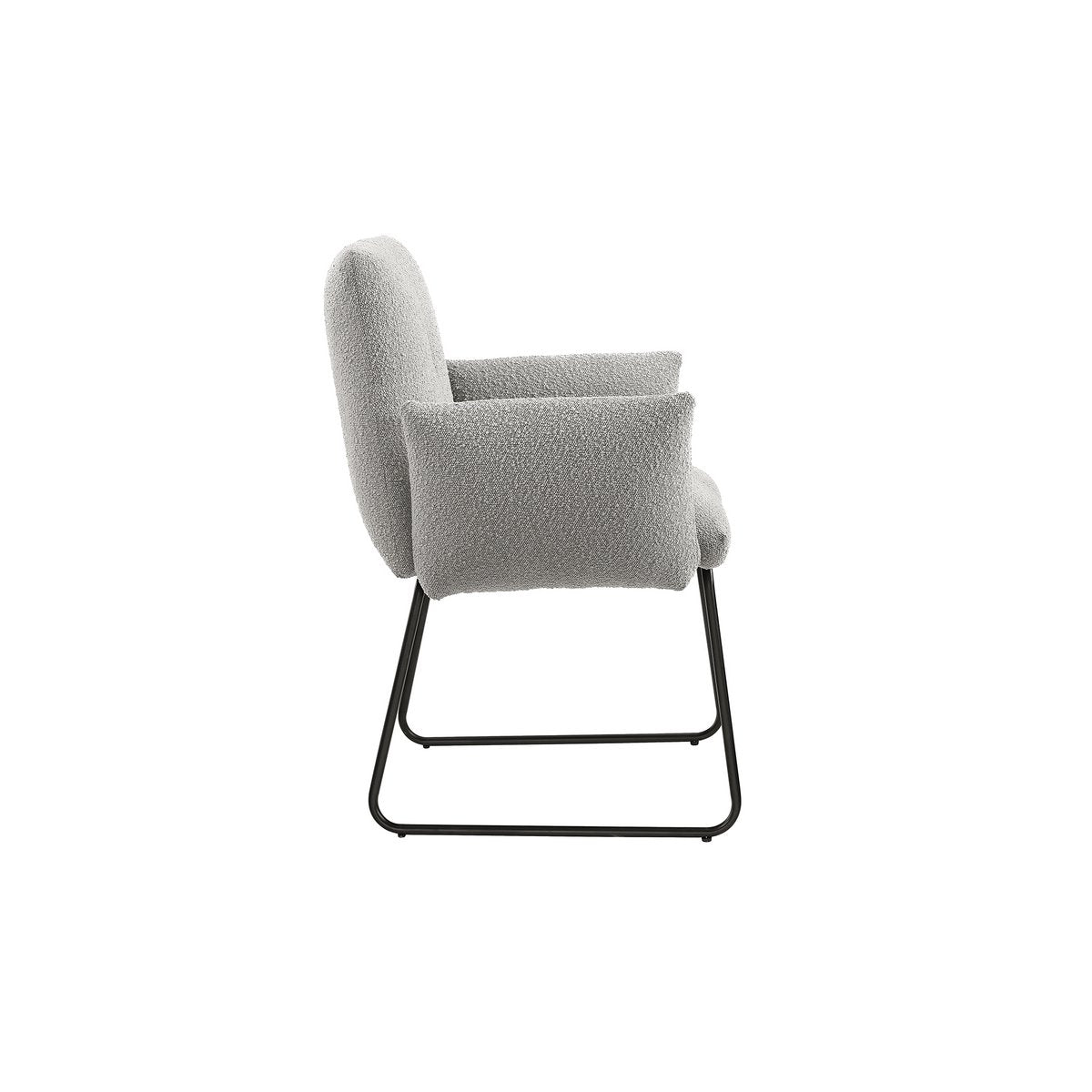 Fauteuil Bouclé stof lichtgrijs