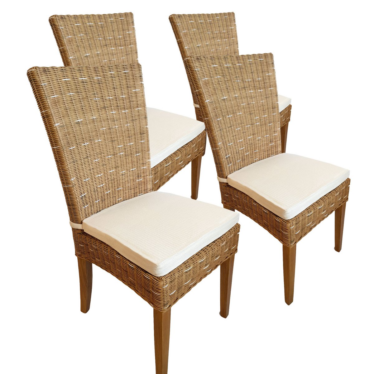 Eetkamerstoelen 4 stuks rattan stoelen wintertuin eettafel stoel stoel korbüffen cardine cappuccino