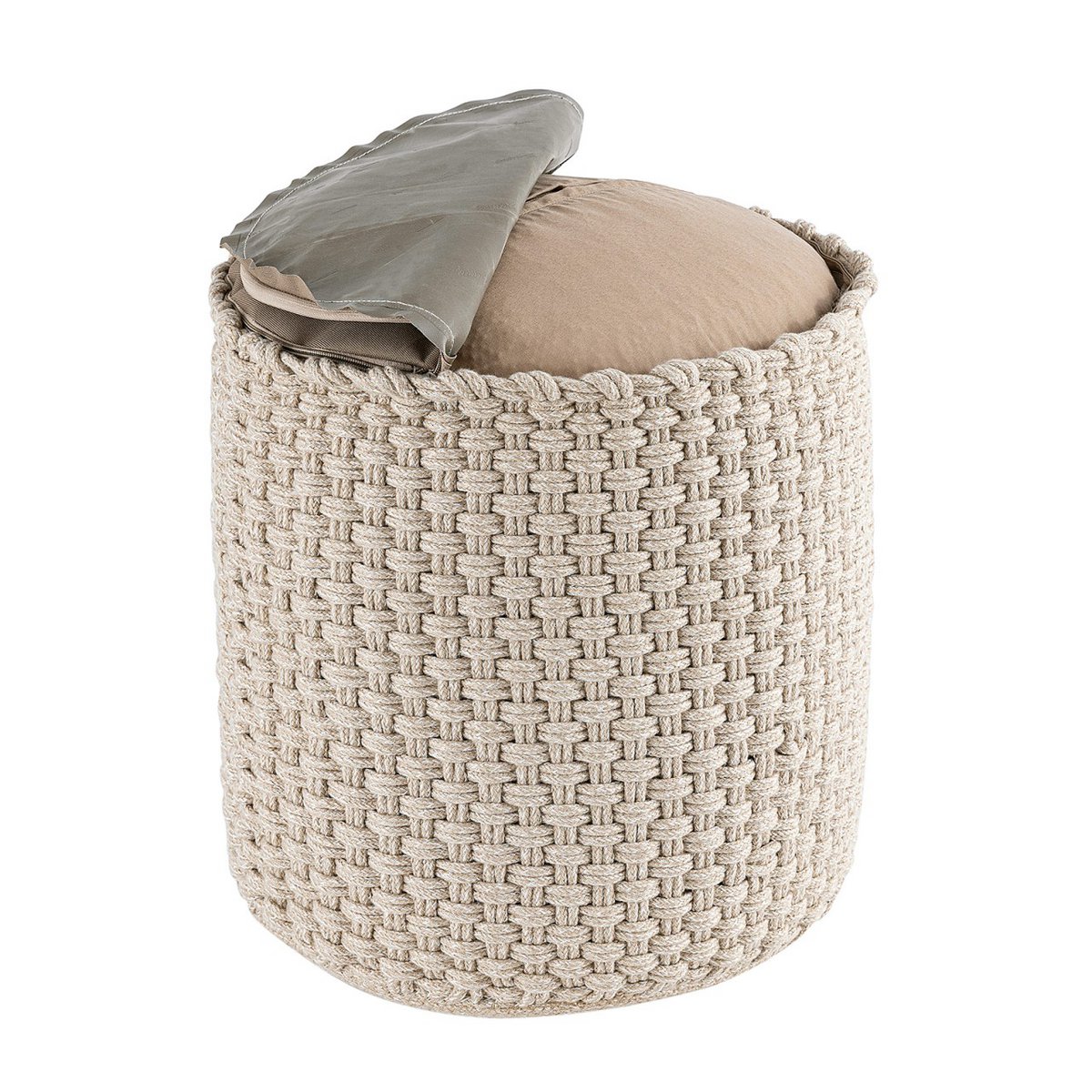 Krukken merino pouf outdoor Ø40 h45 cm stoel pouf kan worden vervuld