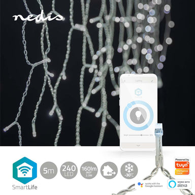Nedis Wifilxc03W250 Smartlife Decoratieve Led Ijspegel Wi-Fi Koel Wit 240 Led'S 5.00 M Android&Trade; / Ios