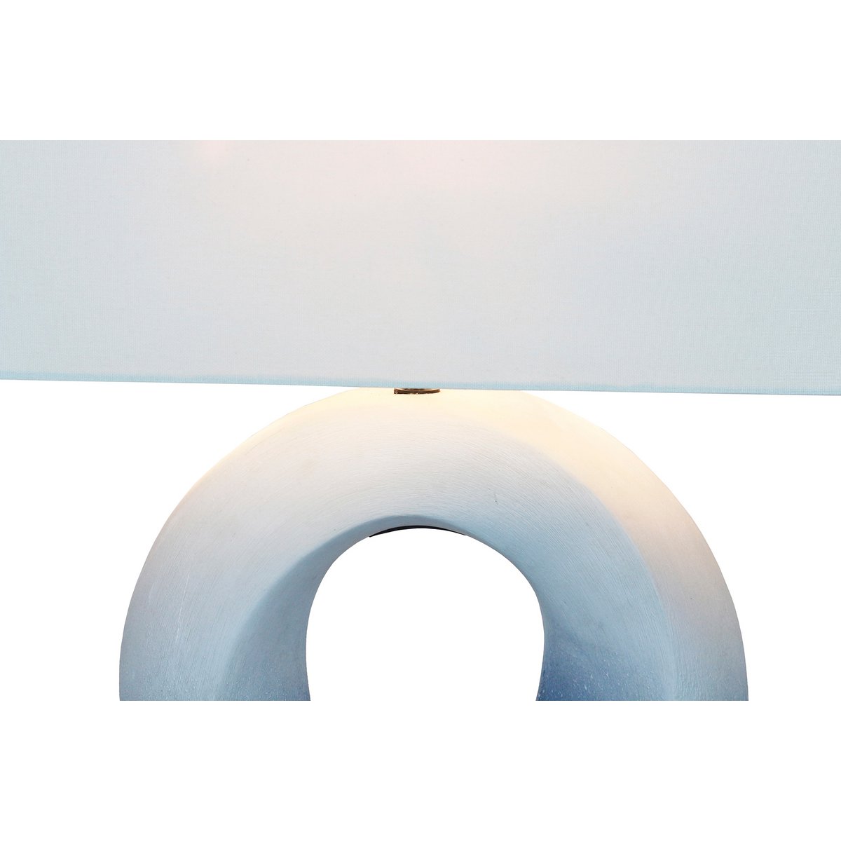 Tafellamp keramiek/linnen blauw/wit