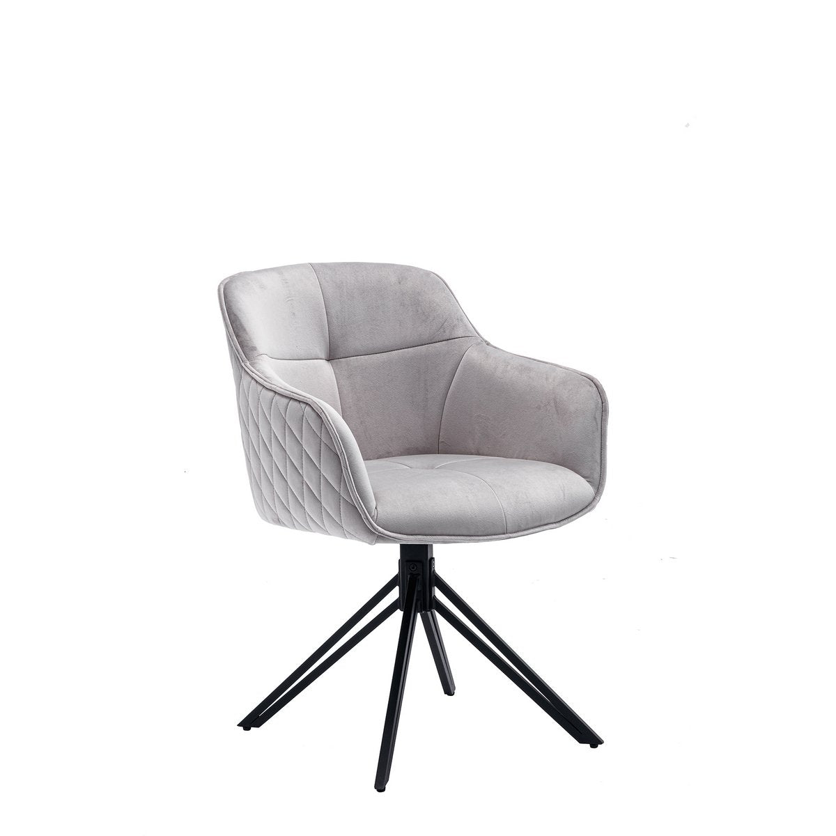 Fauteuil met honingraatquilt in lichtgrijs