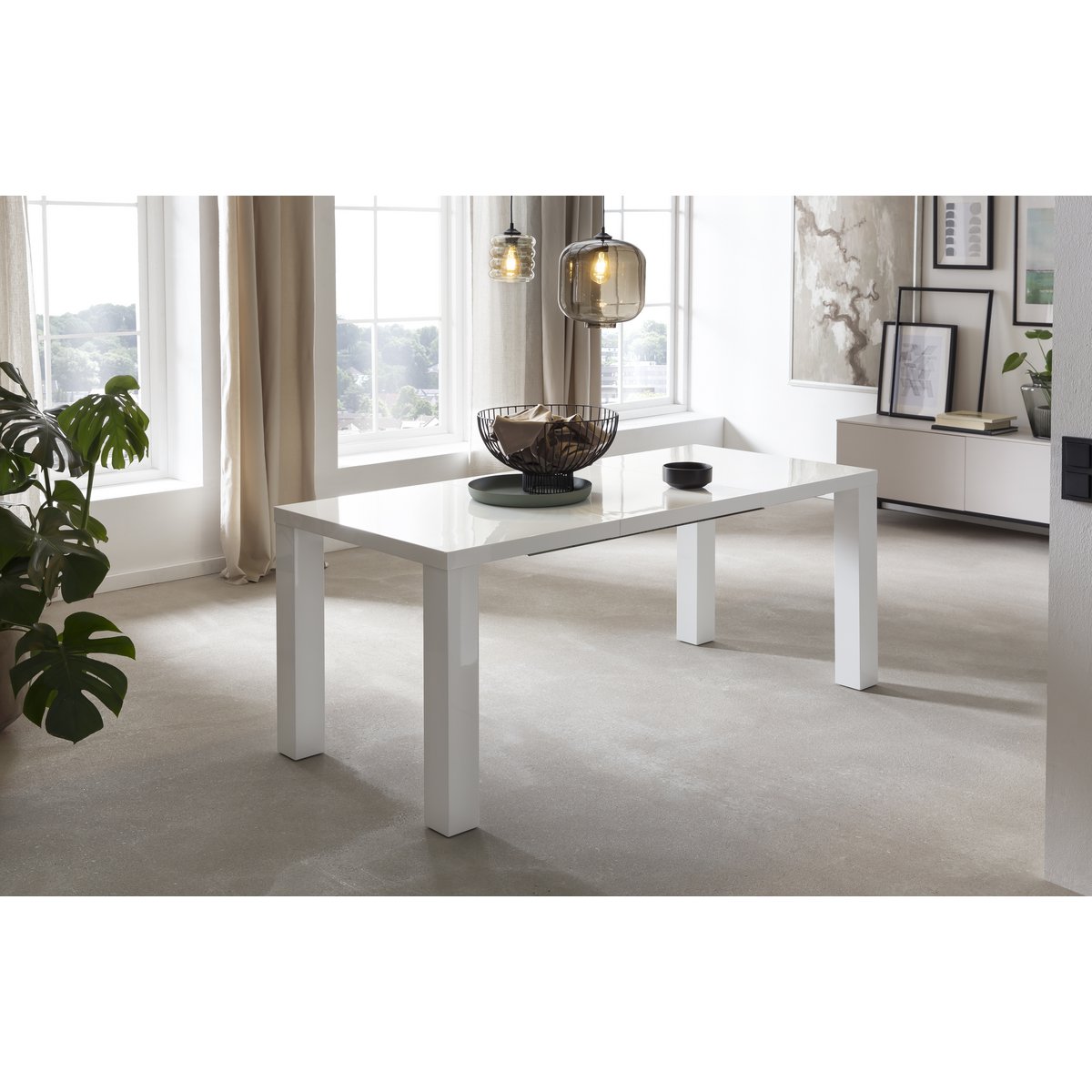 Eettafel 120/180/240x80 cm wit