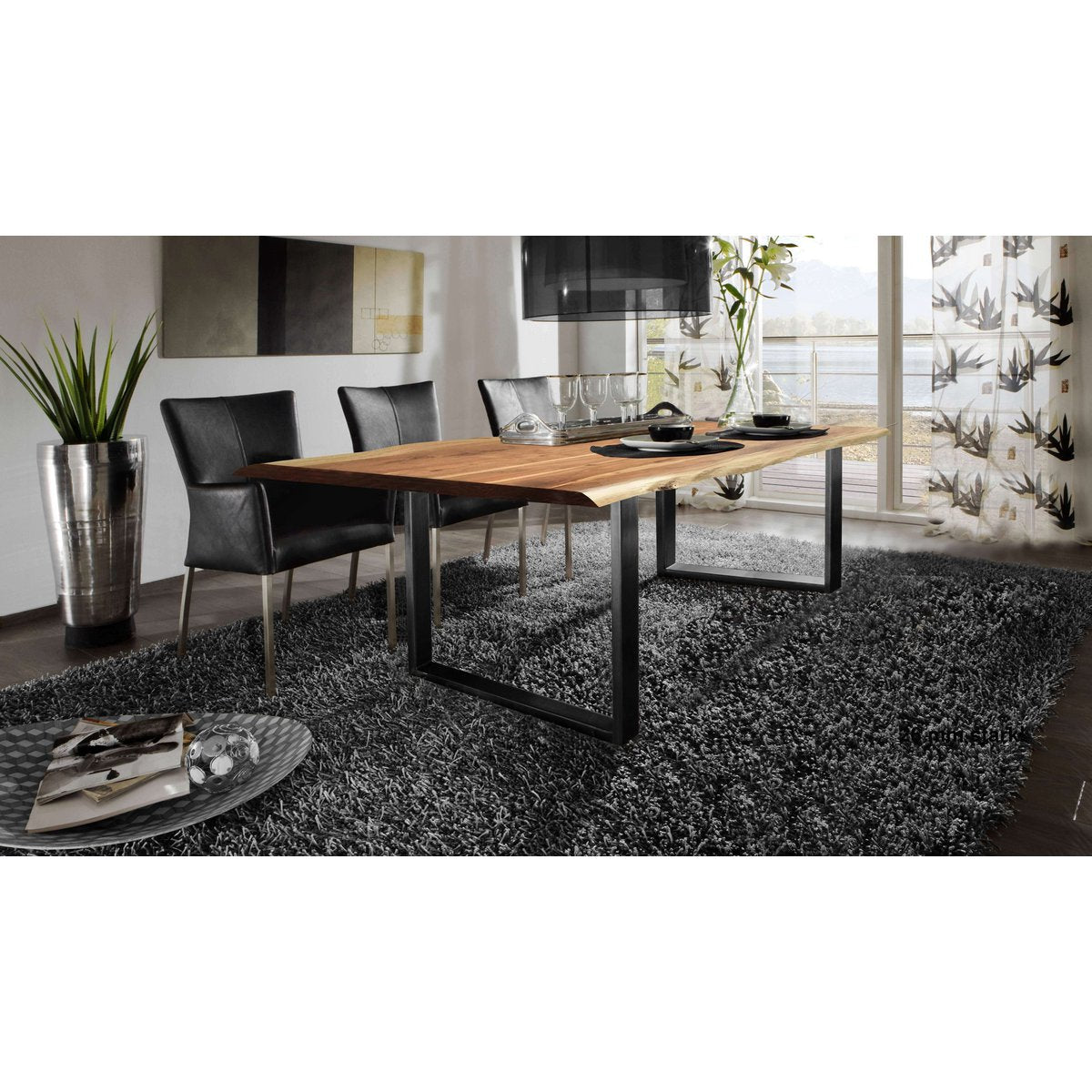 Tafel 200x100 cm, naturel acacia, 36 mm