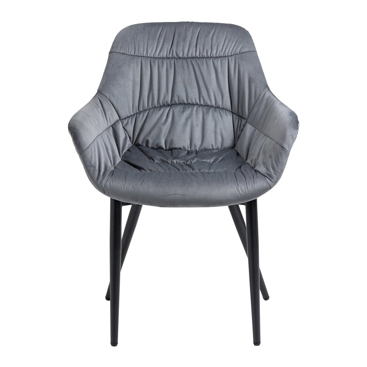 Fauteuil met honingraatstiksel in grijs fluweel