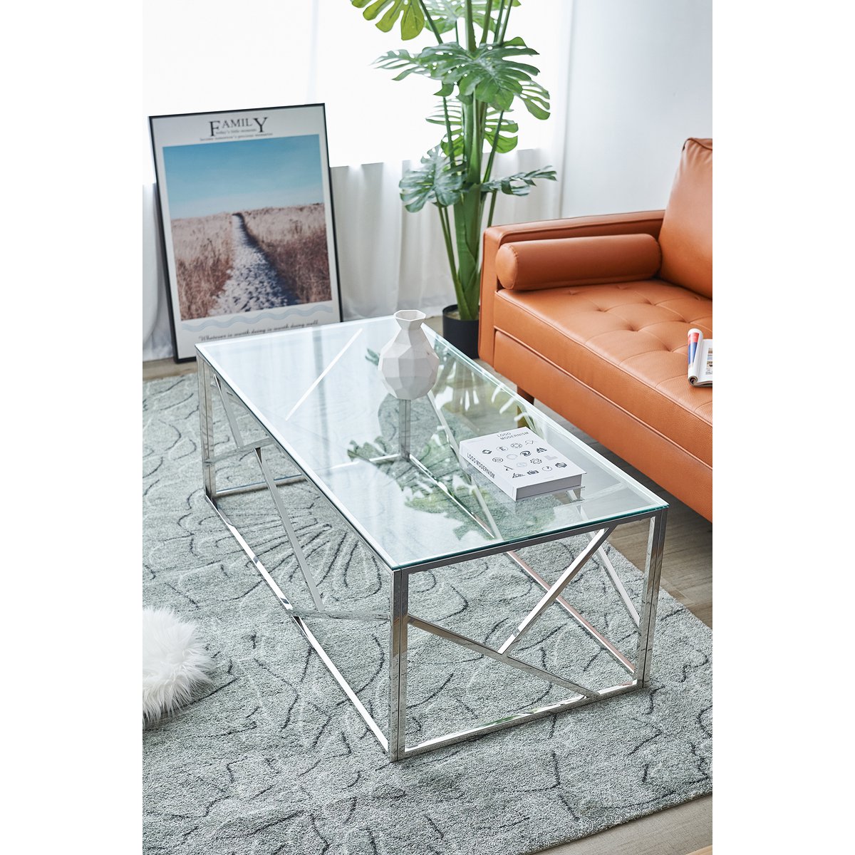 Salontafel zilver 120x60 cm