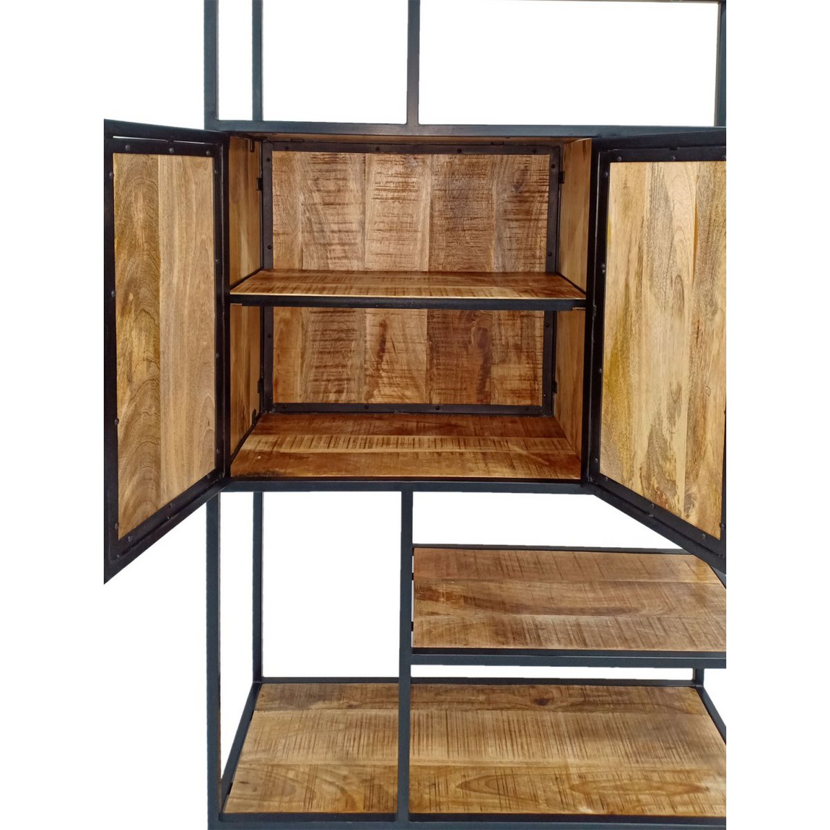 BOOKSPLANP SCHUKBAARDE COMPARTMENT 100x193X36cm Liverpool Metal Frame