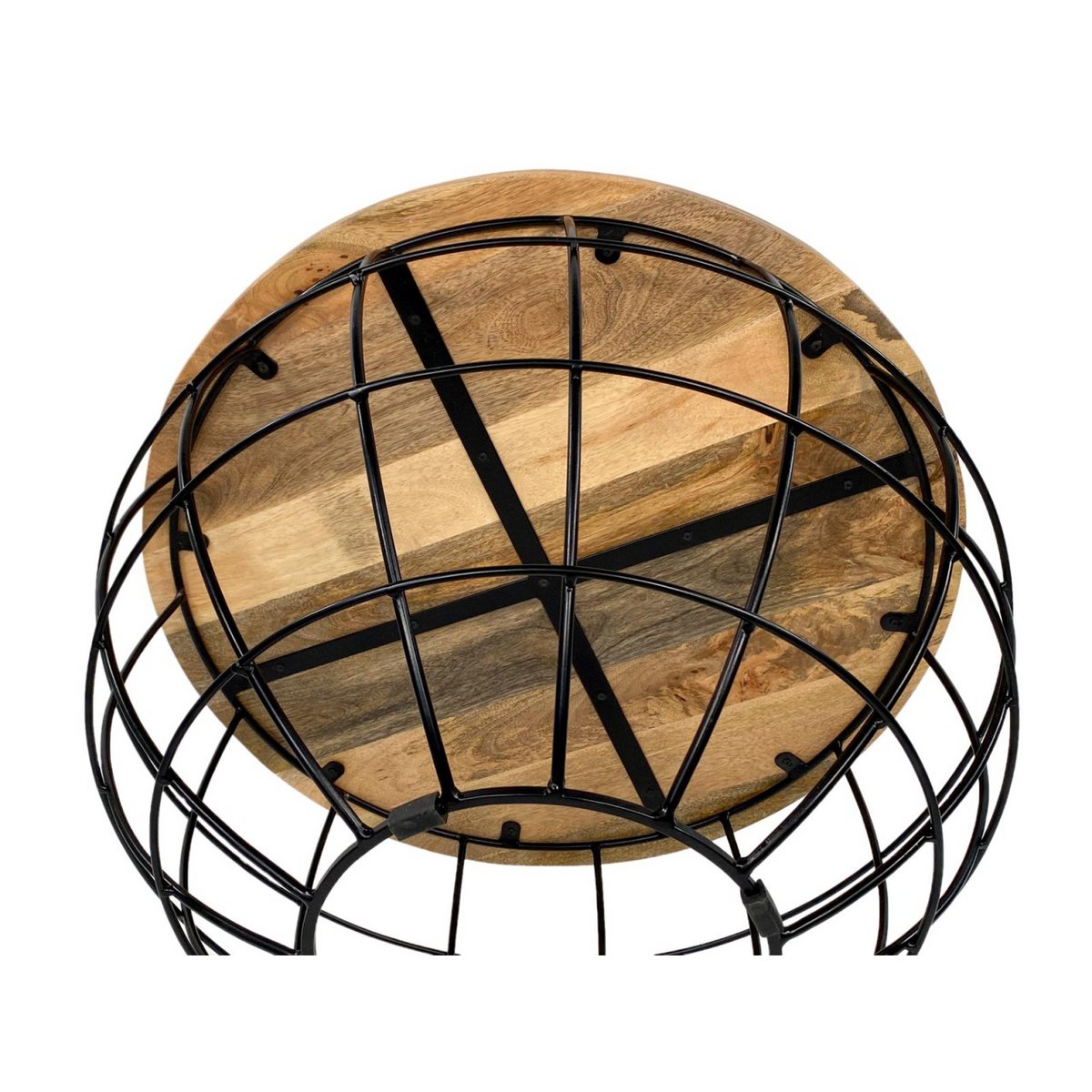 Ronde salontafel duurzaam Lexington ø 75 cm metalen gaas draadframe massief houten salontafel
