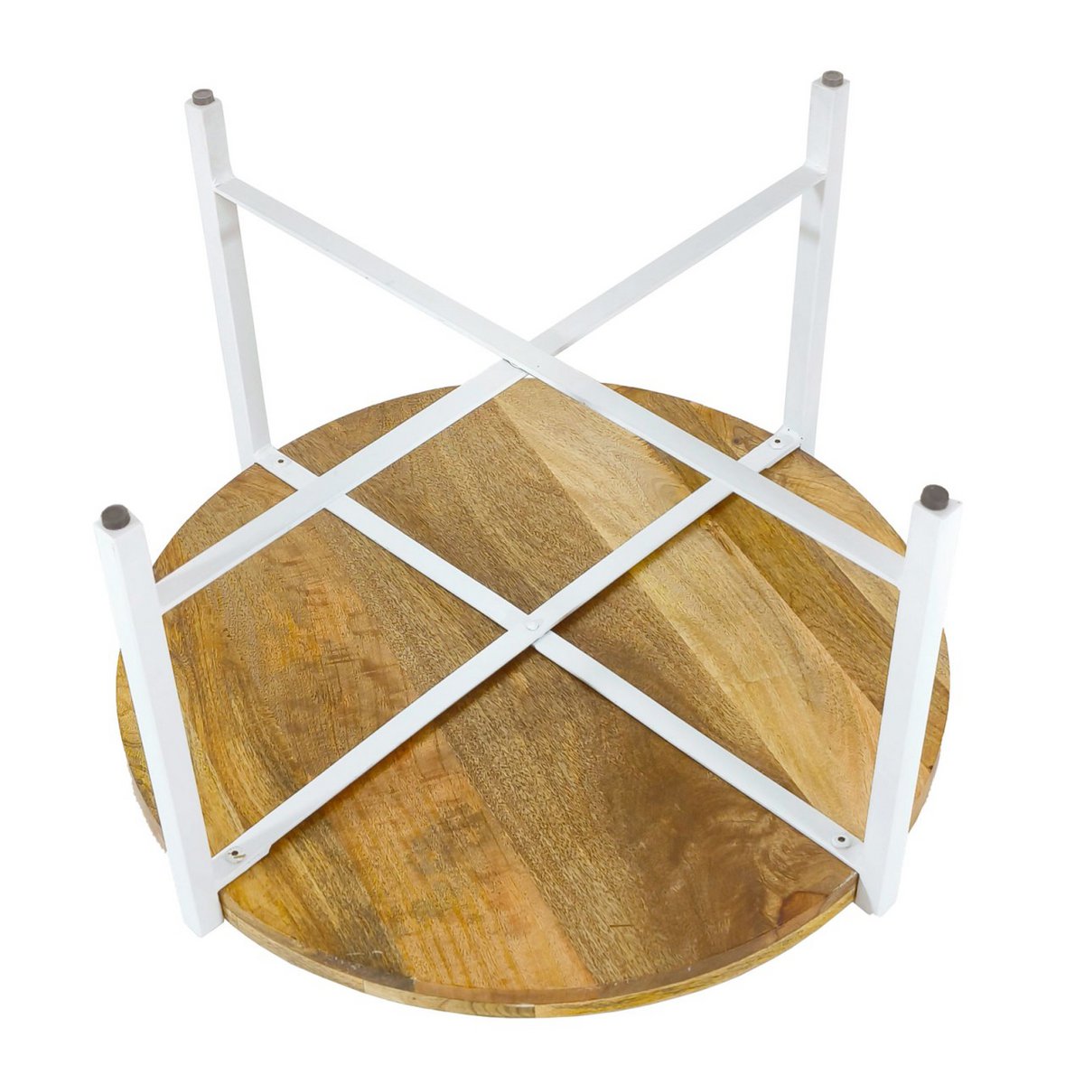 Salontafel Ø75cm bijzettafel woonkamer tafel rond sioux metalen frame