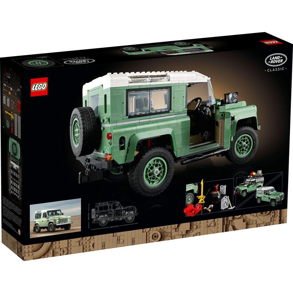 Bouwspel Lego Classic Defender 90 Land Rover 10317 2336 Onderdelen Zwart
