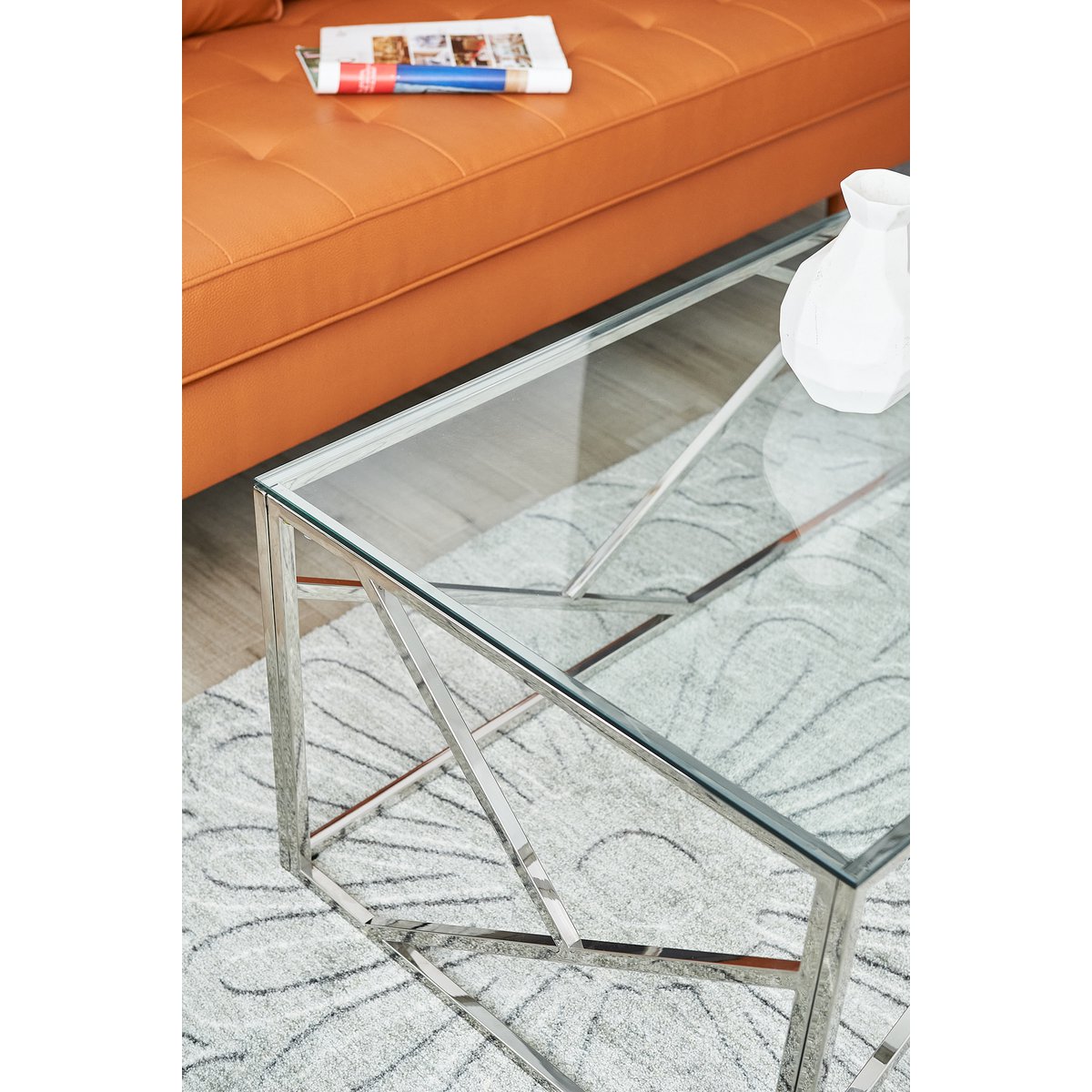 Salontafel zilver 120x60 cm
