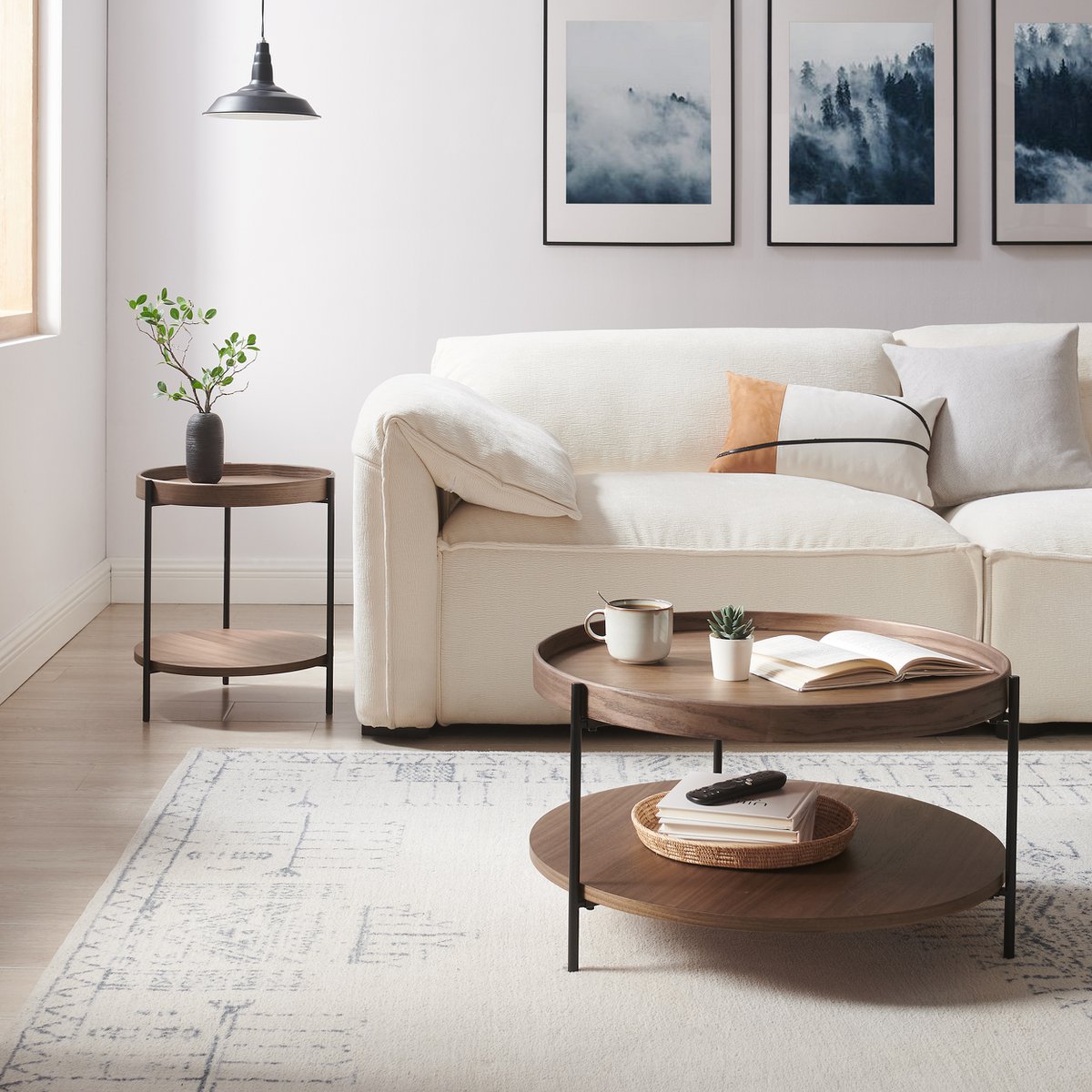 Couchtisch Ø 69 cm Walnuss