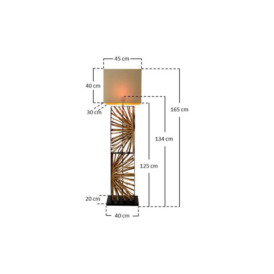 Vloerlamp drijfhout naturel/beige 165 cm