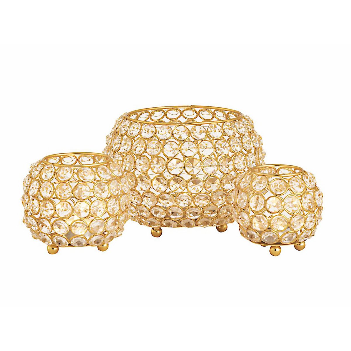 Kandelaar 24-delige set 3 x 8 VE-groenlichthouder Crystal Candlestick Gold of Silver Vintage Crisis