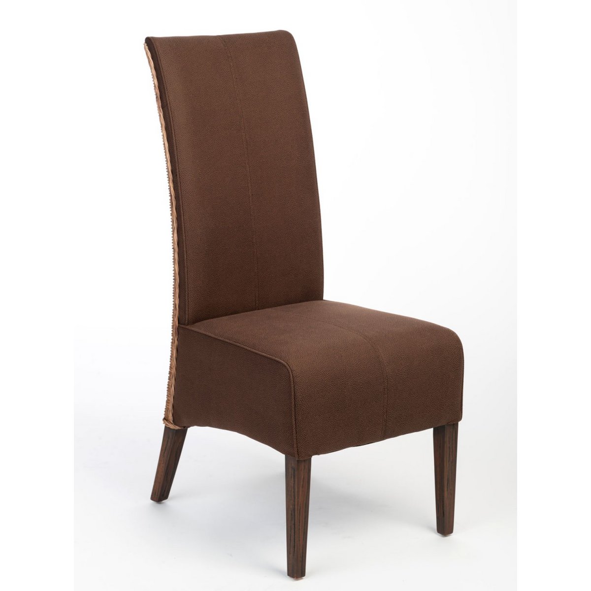 Rattan stoelen gezet 4 stukken eetkamerstoelen Antonio gestoffeerde stoelen bruin gestoffeerd wilde lederen look roggog