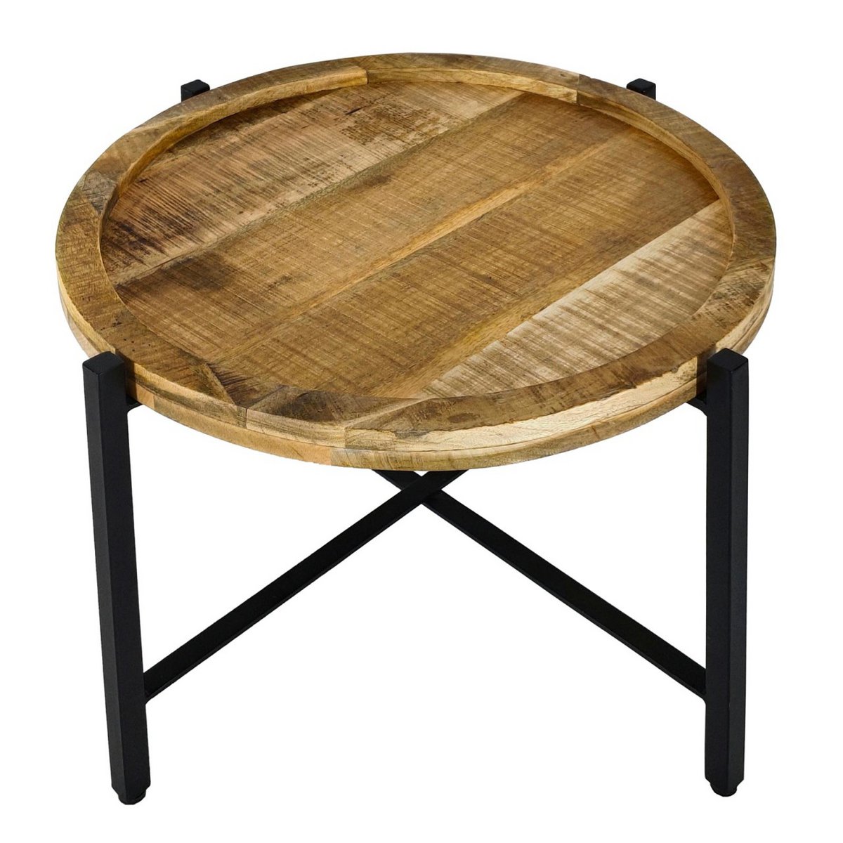 Bijzettafel ø55cm salontafel ronde woonkamertafel Sioux metalen frame