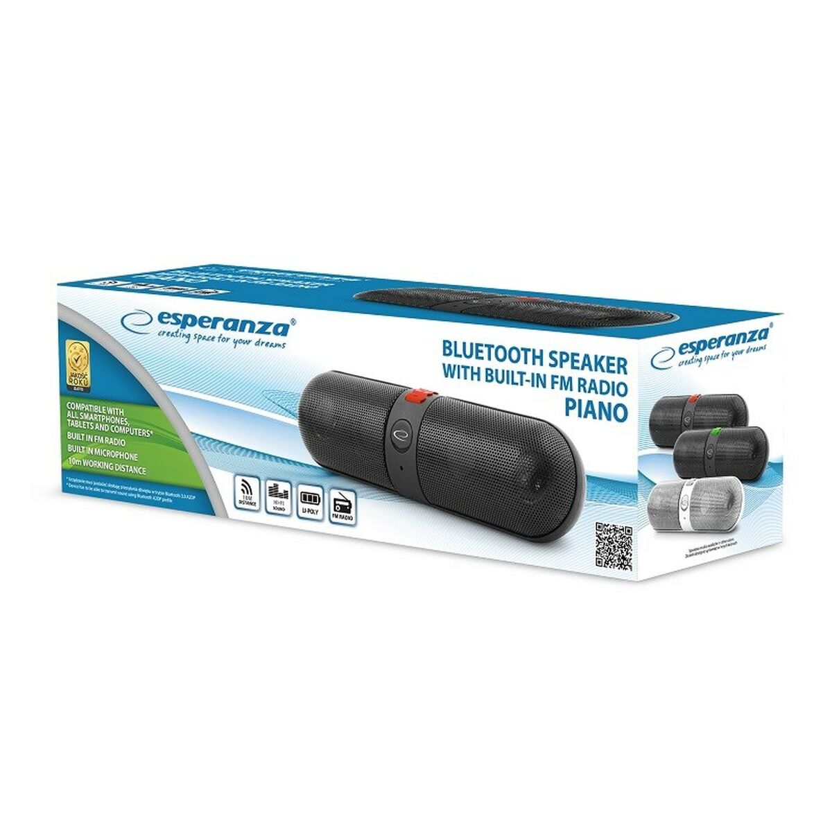 Dankzij de draagbare Bluetooth®-luidsprekers Esperanza EP118KR Zwart Zwart/Rood