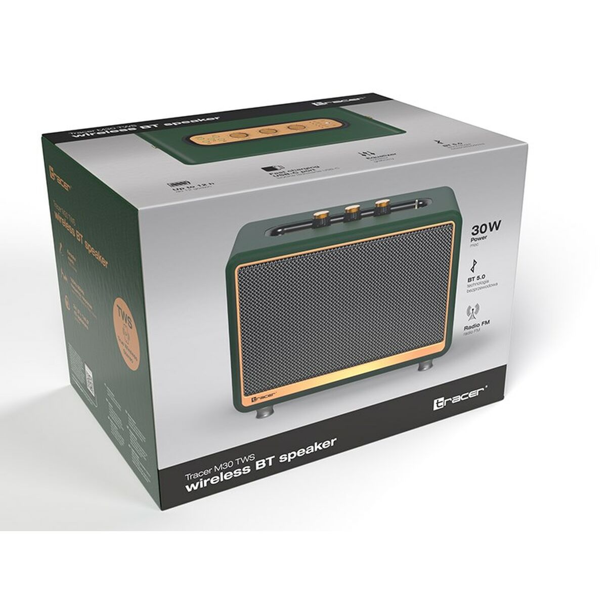 Dankzij de draagbare Bluetooth®-luidsprekers Tracer M30 Groen 30 W