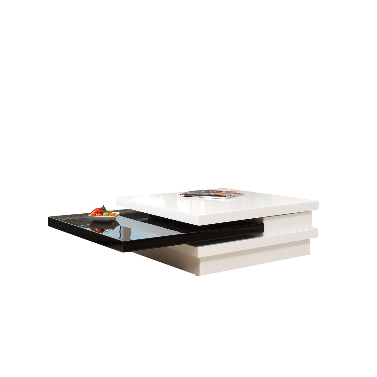 Salontafel 120X80 cm wit/zwart