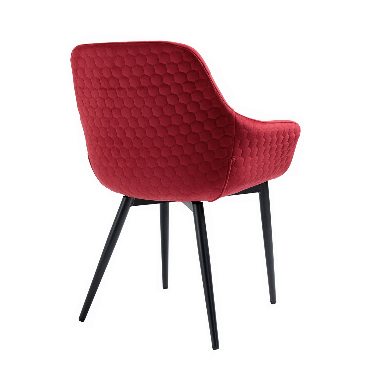 Fauteuil met honingraatstiksel in rood fluweel