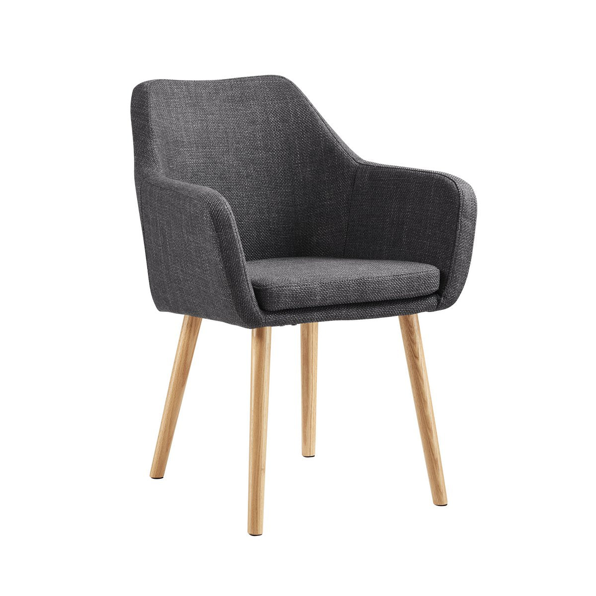 Fauteuil structuurstof donkergrijs