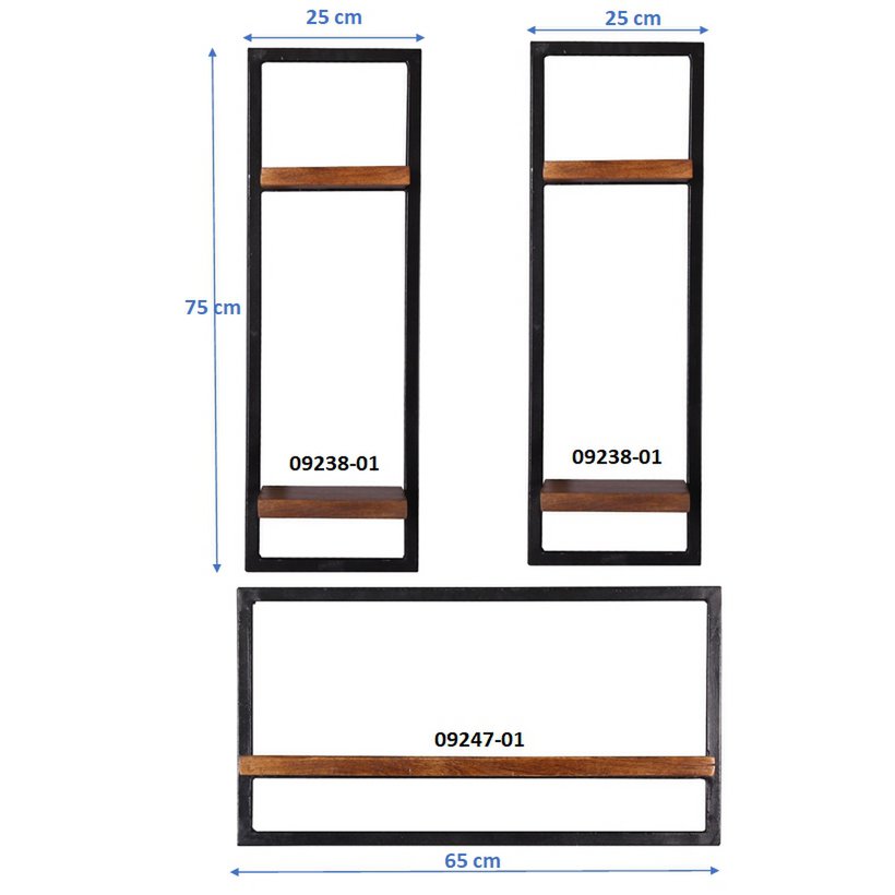 Wandplankenset, 3 stuks