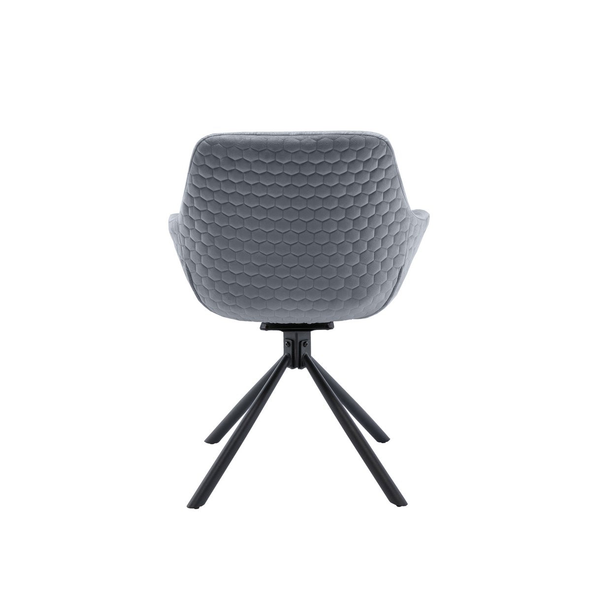 Fauteuil met honingraatstiksel in grijs fluweel