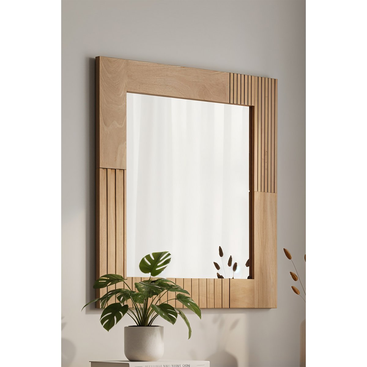 Spiegel met mangohouten frame
