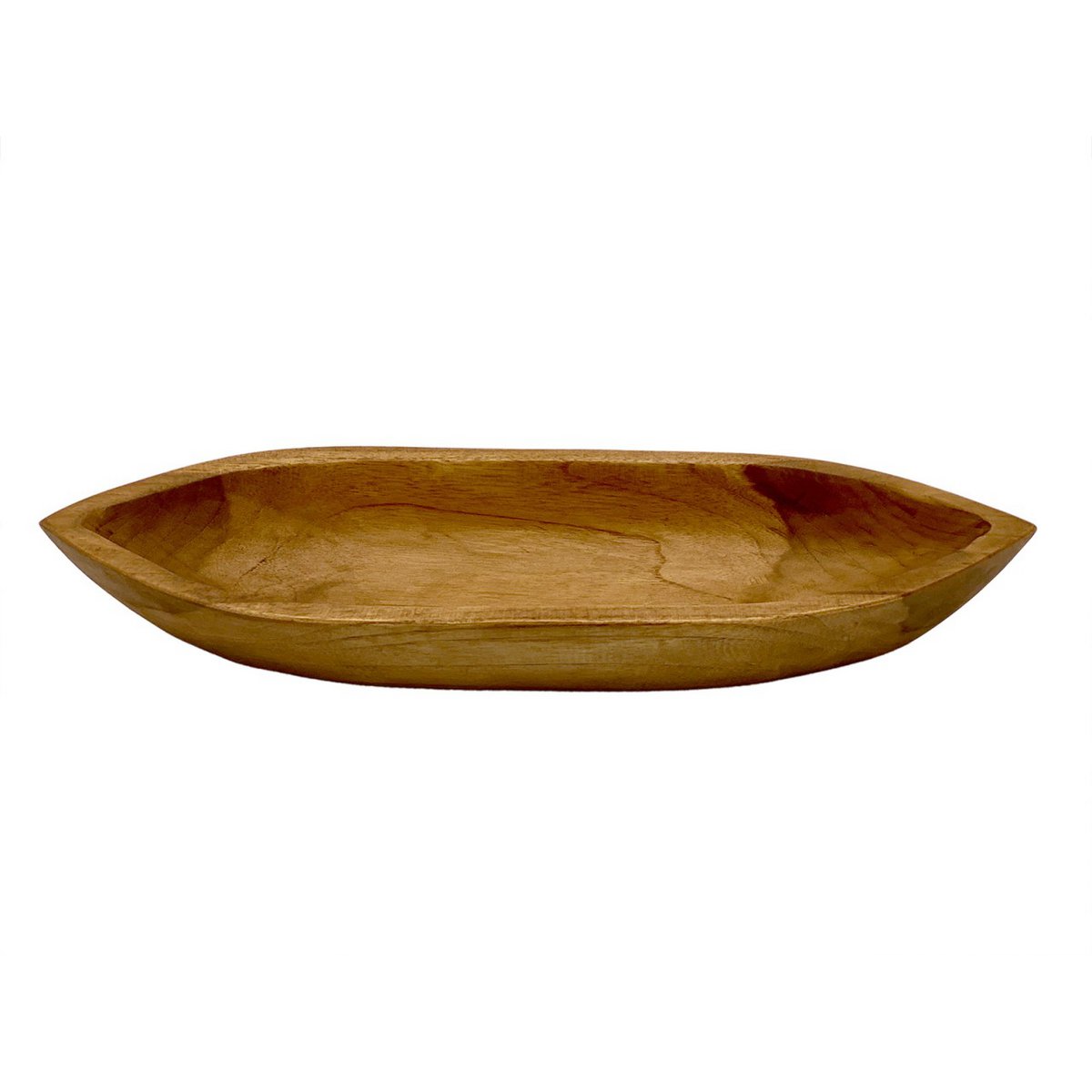 Teakhouten schaal 45x13cm bootvormig Uniek natuurproduct gemaakt van massief teakhout