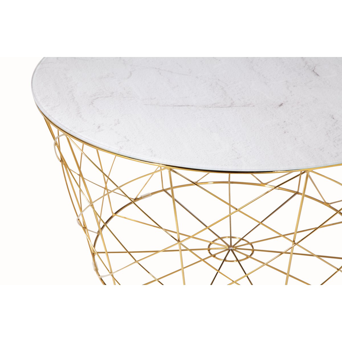 Salontafel met metalen mand Ø 80 cm