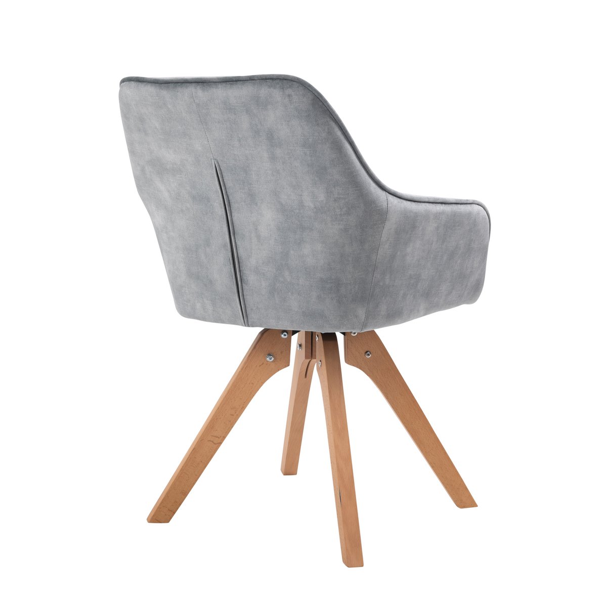 Fauteuil vintage fluweel velours, grijs