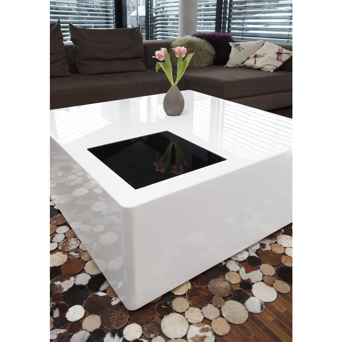 Salontafel 100x100x45 cm wit