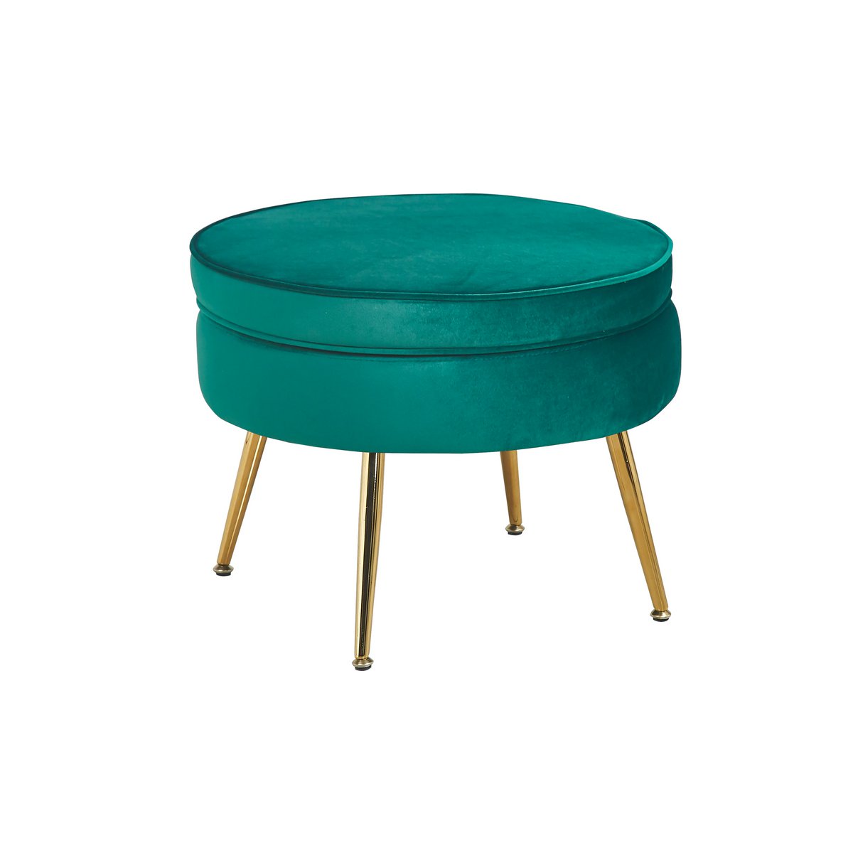 Ronde fluwelen poef groen