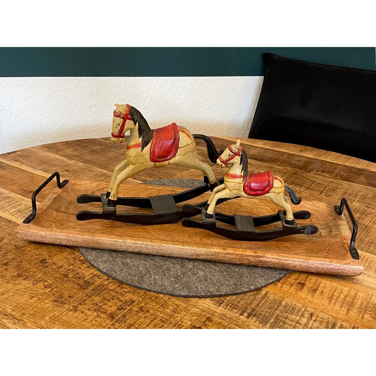 Serveer lade houten lade Tray hout 50x20cm serveerbord decoratietablet mango houten vaste stof