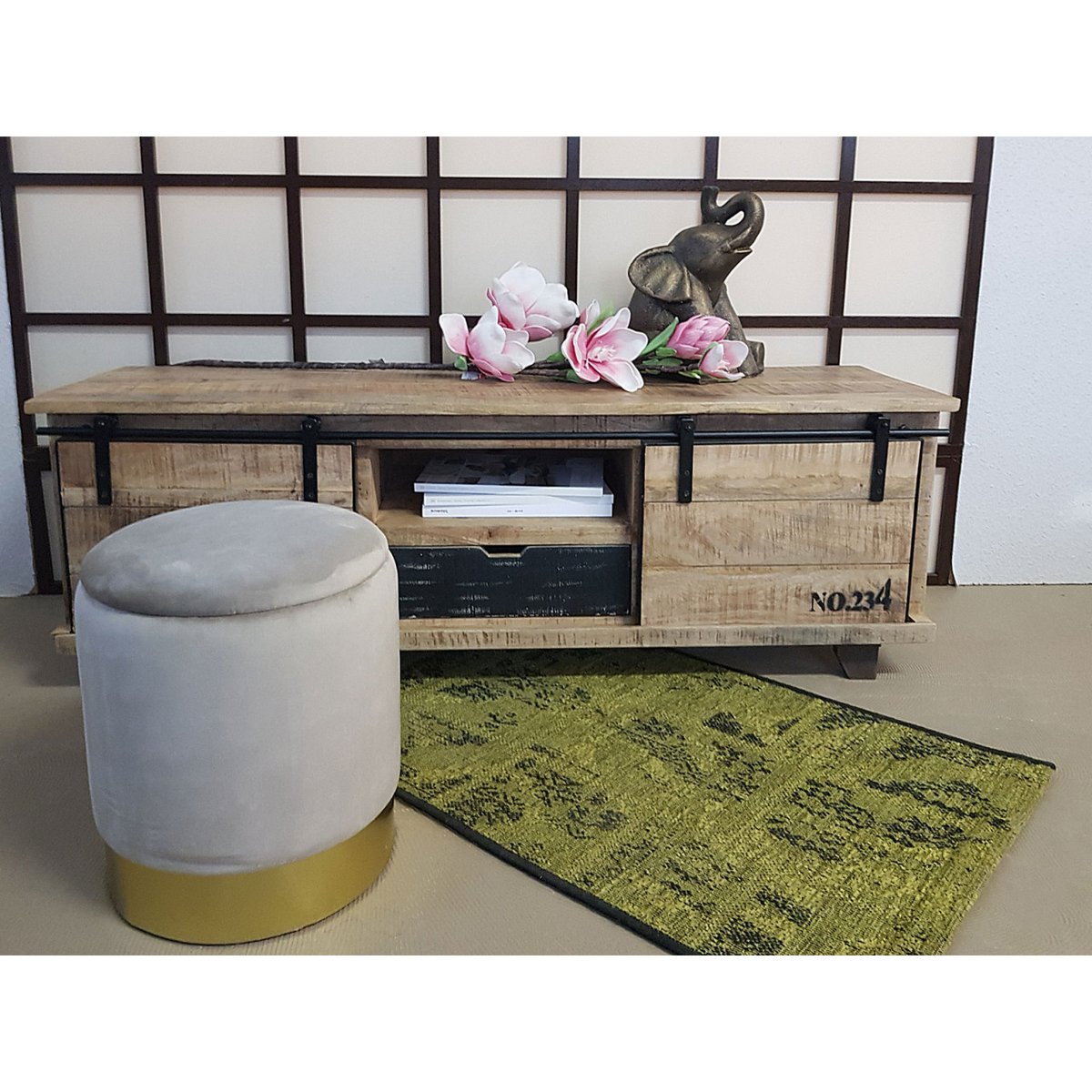 Velvet ontlasting decoratie -ontlasting en Pouf Decopouf Velours Stool met opslagruimte u.