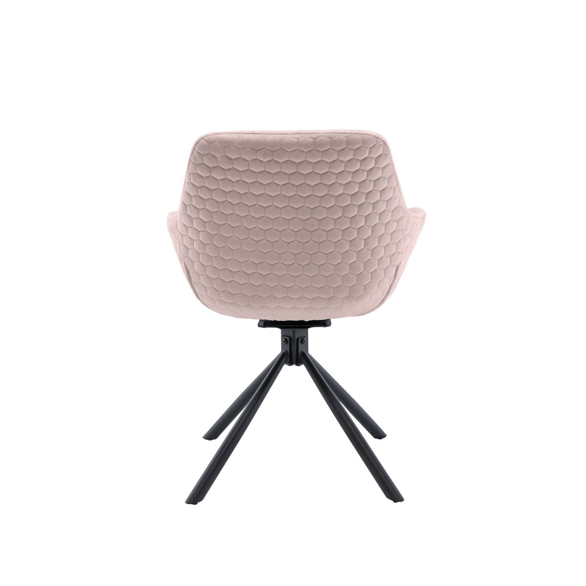 Fauteuil met honingraatstiksel in roze fluweel