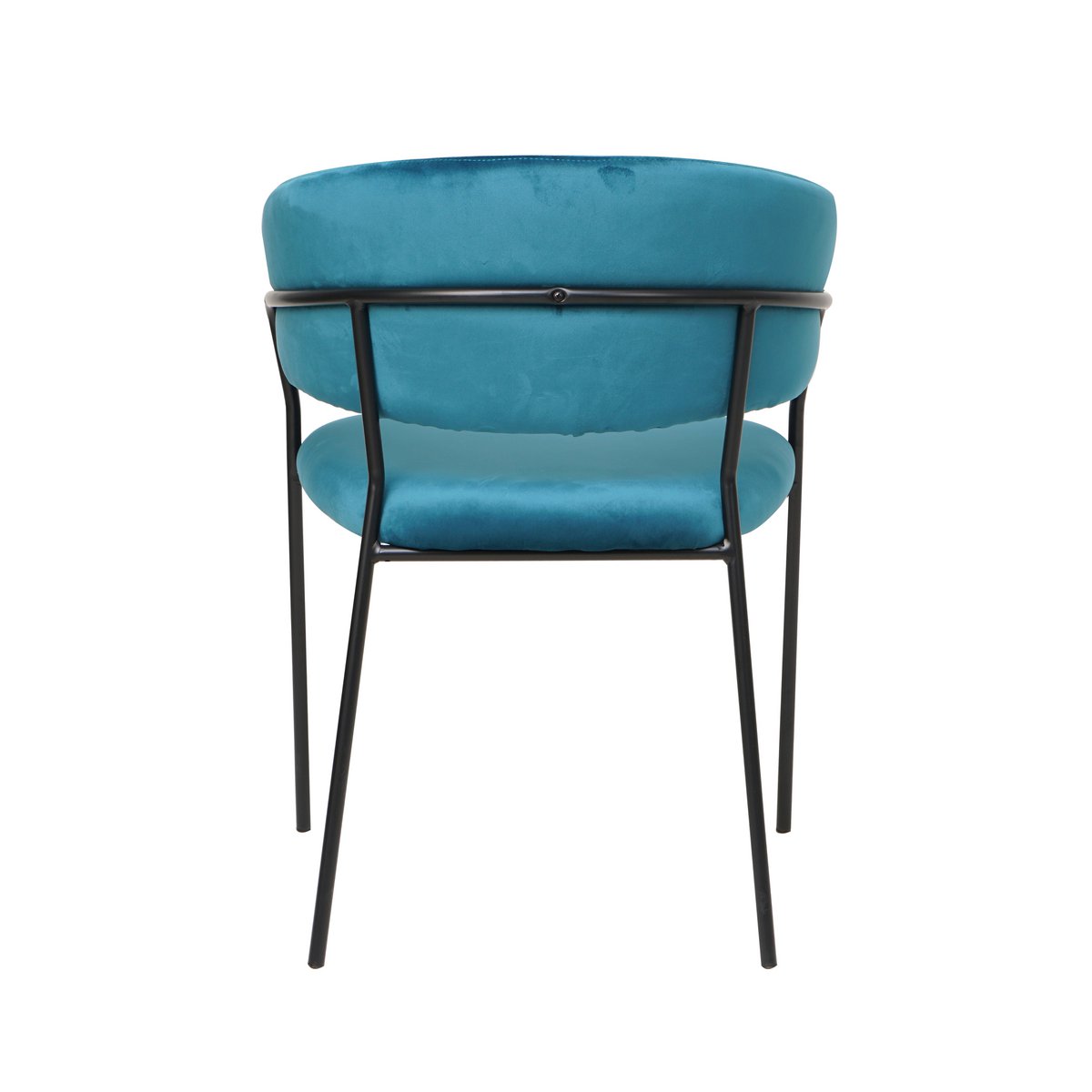 Fluwelen stoel met turquoise rugquilt
