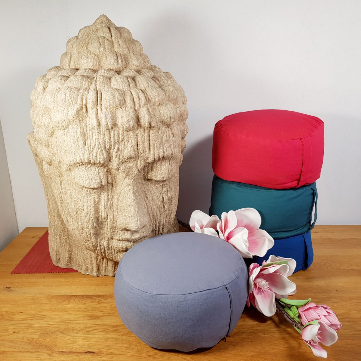 Yoga -kussens Meditatiekussenstoel Kushion Vloer kussen Lotus rond H 14 x Ø 31 cm Cover Wasbaar